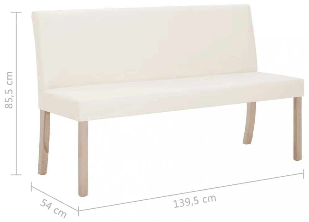krémszínű műbőr pad 139,5 cm