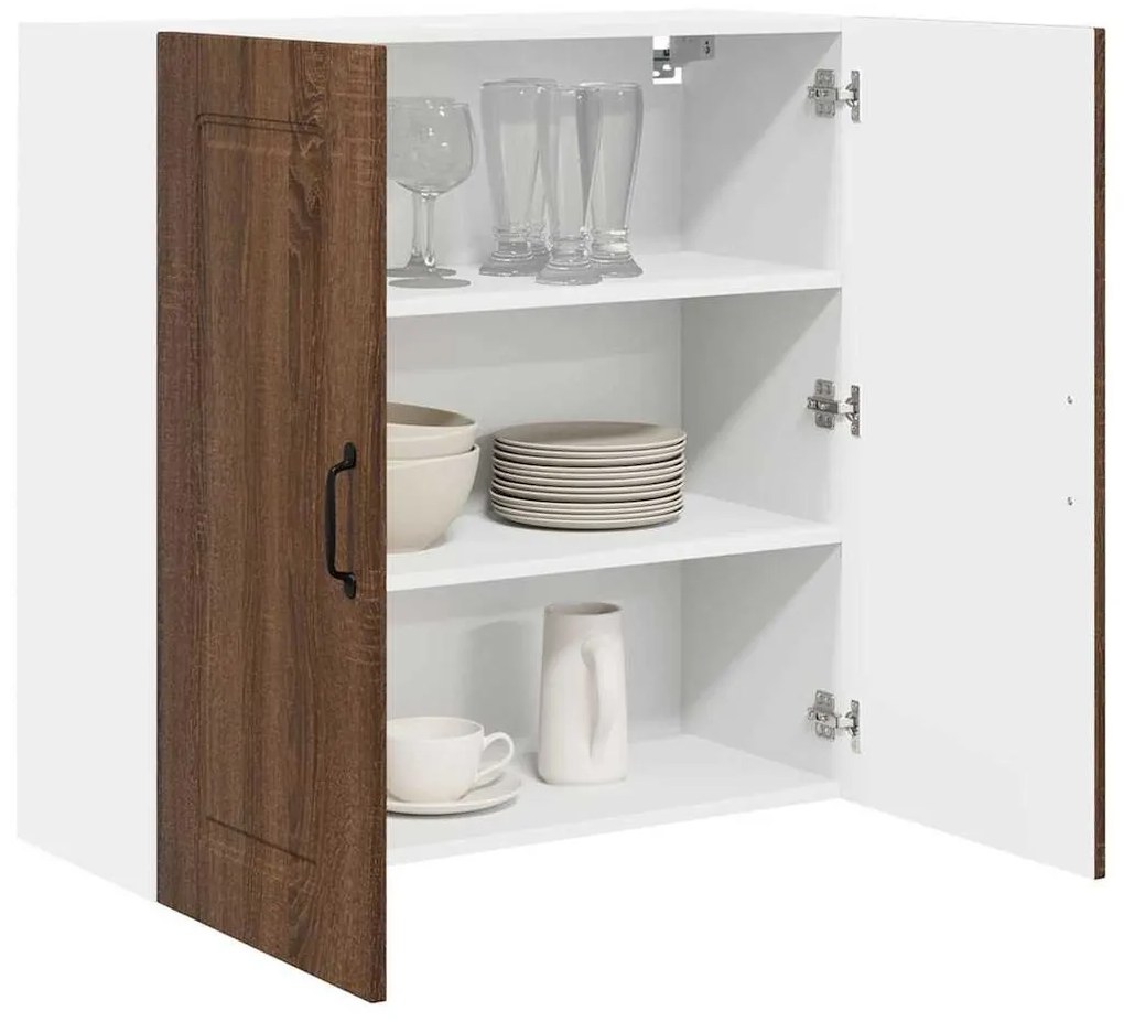 Fali konyhaszekrény ajtóval Barna Tölgy 80 x 31 x 80 cm Faanyag