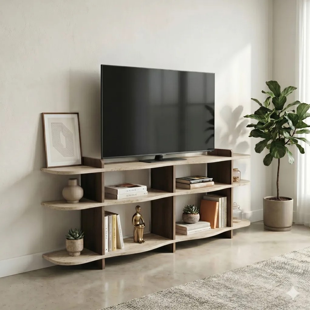 Flusso - Travertine, Walnut