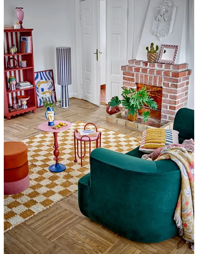 Sárga újrahasznosított pamut takaró 130x160 cm Reims – Bloomingville