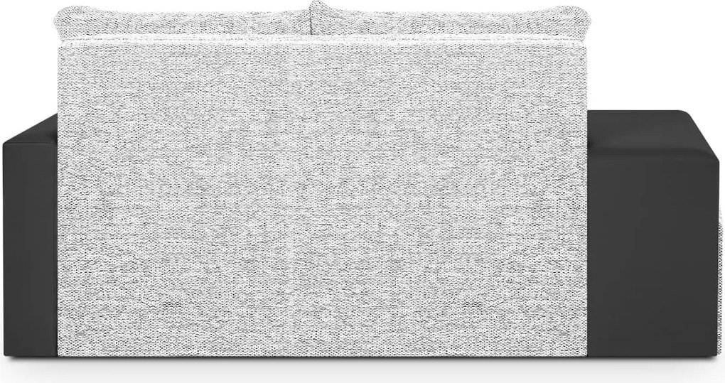 MILAN Kihúzható kanapé 2 + 2 puffal Ezüst/fehér