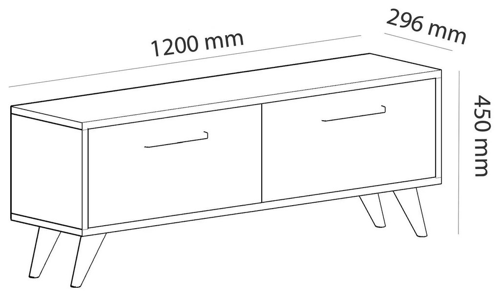 TV asztal/szekrény Mesa (fehér). 1102352
