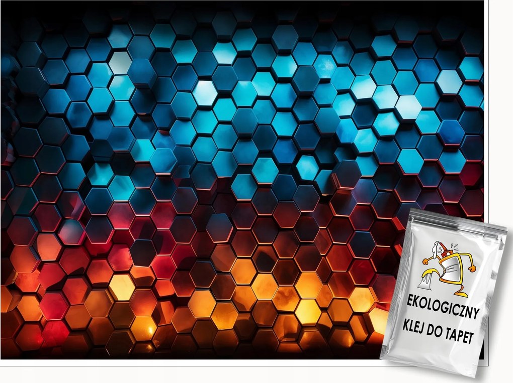 Ifjúsági Fotótapéta Hexagonok 3D Fiú Fali Tapéta 200x140