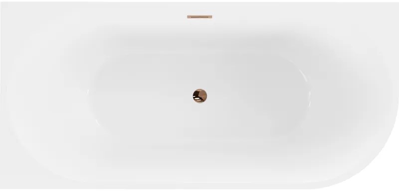 Mexen Mia, szabadon álló sarokkád, láva, 170 x 80 cm, fehér, rózsaszín arany túlfolyó, 52691708000L-60