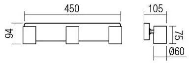 Redo 04-474 - CAMEO spotlámpa 3xGU10/35W/230V fekete