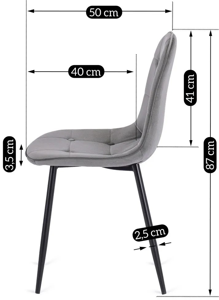 Szürke Bársony Étkezőszék ARIS