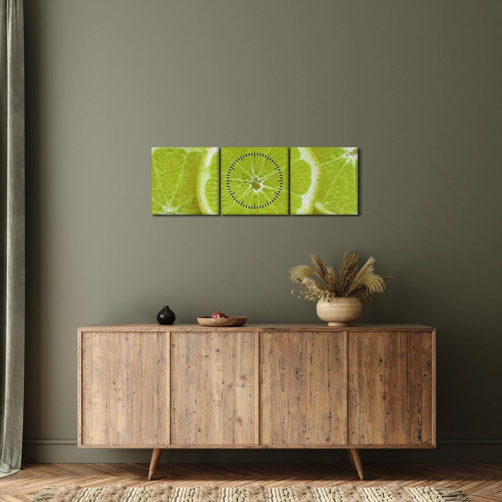 Kép - citrom szelet (órával) (90x30 cm)