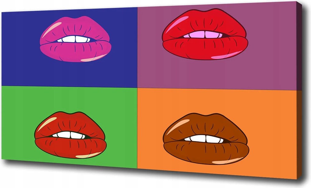 Vászonkép Színes ajkak 100x70 cm