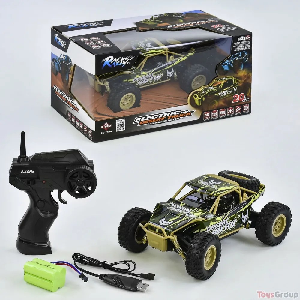 1:24 HB Racing Rally 4WD Desert Max Fox Kisautó 2.4Ghz Távirányítással, 4.8V Akkupackkal, Finom Gázadás Vezérléssel