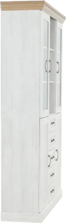 vitrines szekrény, északi sosna/vadtölgy, ROYAL W2D