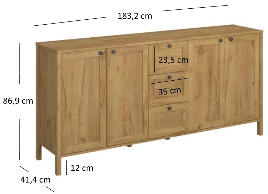 Komód Keira 4D3S (arany craft tölgy). 1052993