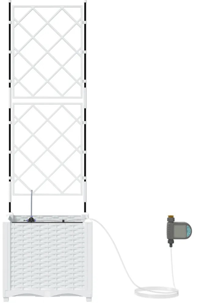 Kerti ültetők Fehér 40 x 40 x 142 cm Acél
