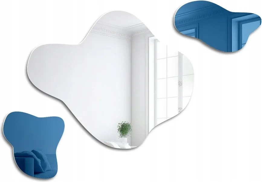 Szabálytalan tükör kék Aqua Blue 100x69 falra szerelhető