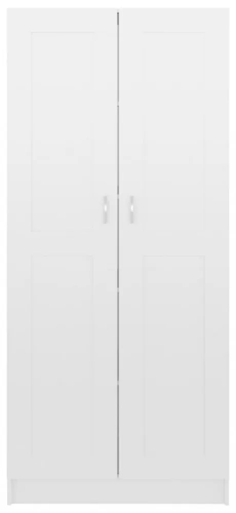 magasfényű fehér szerelt fa könyvszekrény 82,5x30,5x185,5 cm
