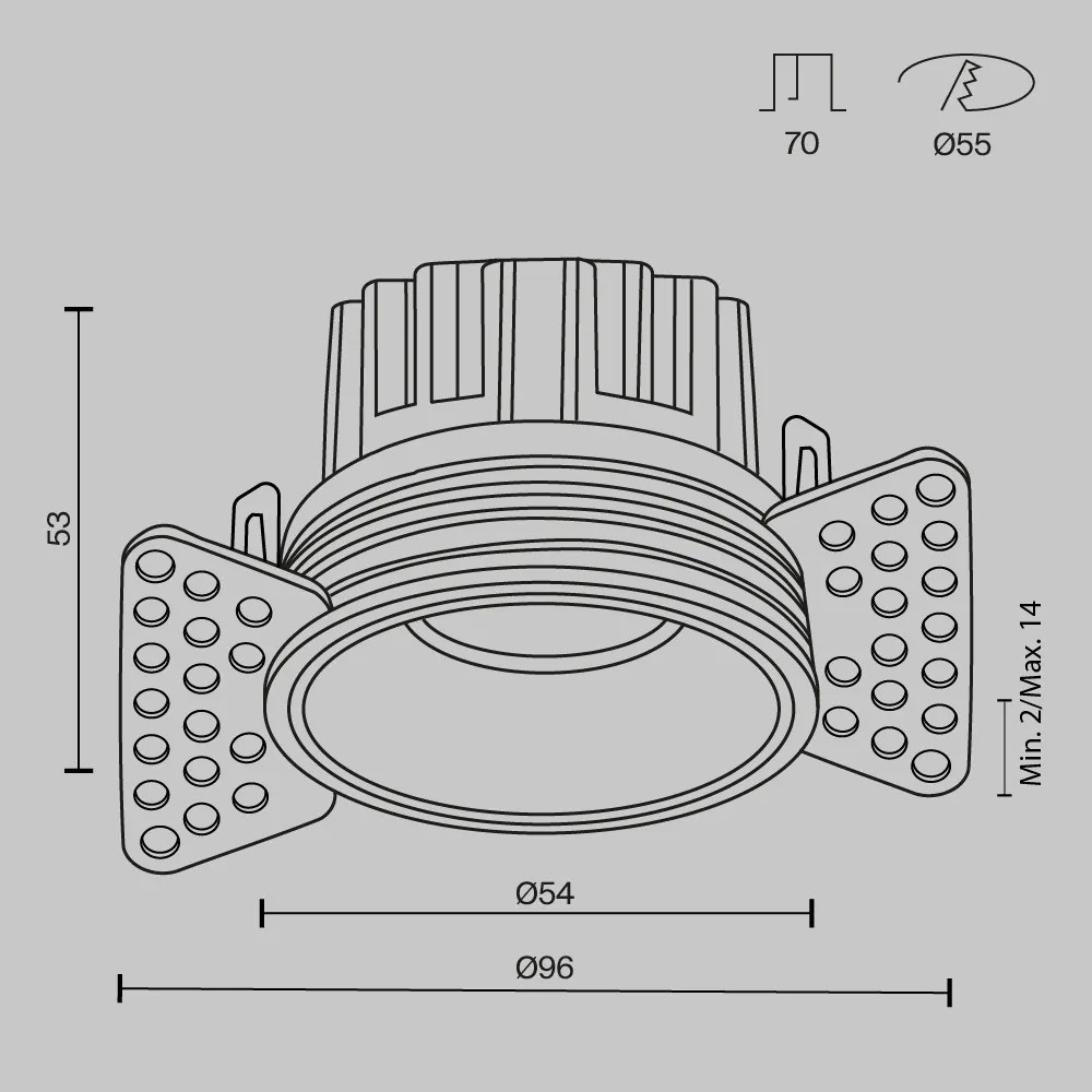 Maytoni Round DL058-7W3K-TRS-B 1x7W/LED 3000K 450lm IP20