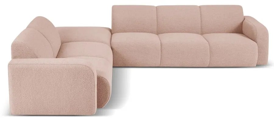Rózsaszín buklé sarokkanapé (bal oldali) Molino – Micadoni Home