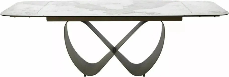 Infinity bővíthető étkezőasztal kerámia fényes fehér/réz 160-240 cm
