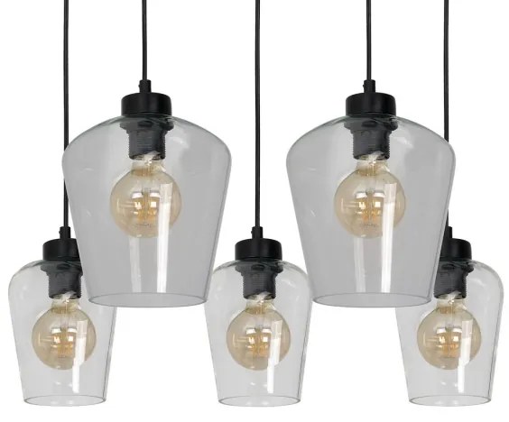 Csillár SANTIAGO 5xE27 / 60W / 230V átlátszó