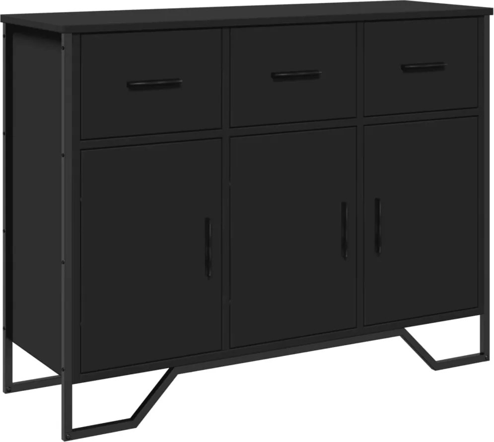 vidaXL fekete szerelt fa tálalószekrény 97 x 32,5 x 74,5 cm