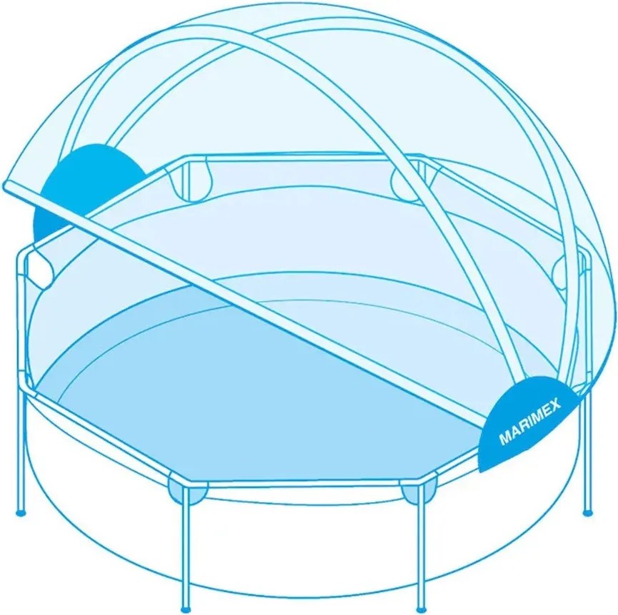 Medencekupola, Pool House Control, 366 cm, csővázas medencékhez