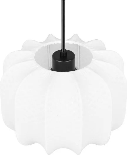 Fehér fém függőlámpa textil búrával ø 25 cm Madleine – Reality