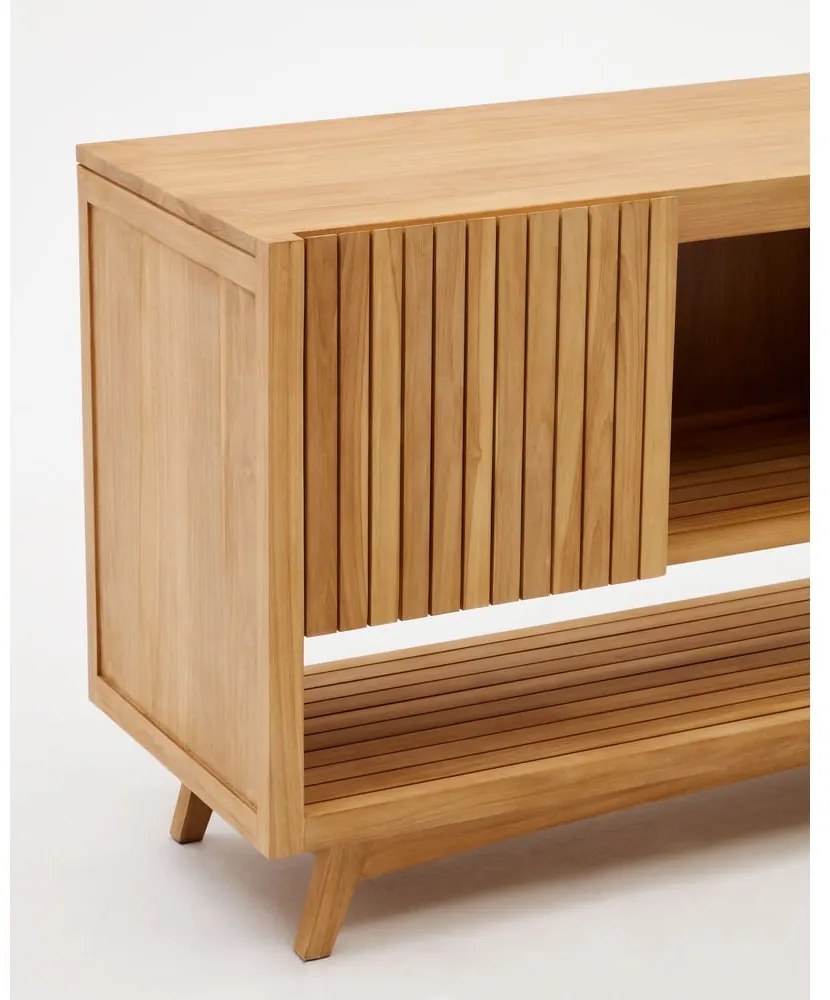Natúr színű alacsony teakfa mosdó alatti szekrény 140x80 cm Kuveni – Kave Home
