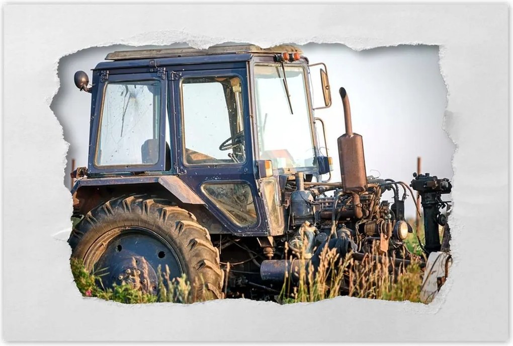 Poszterek 60x40 Régi traktor a mezőn