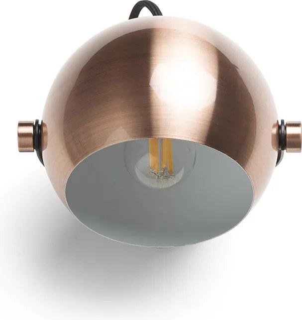 RENDL AGNETA felületre szerelhető szálcsiszolt réz/fekete 230V LED E27 11W