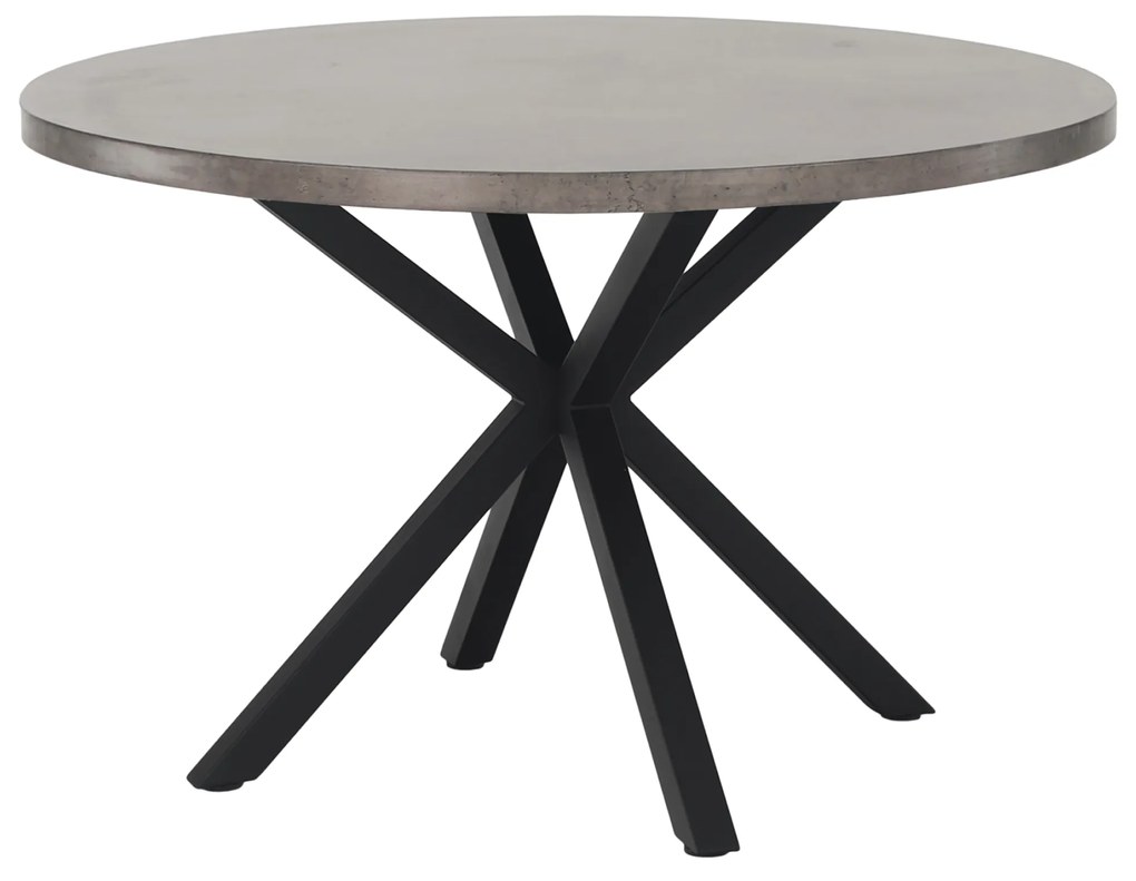 Étkezőasztal, beton/fekete, átmérő 120 cm, MEDOR