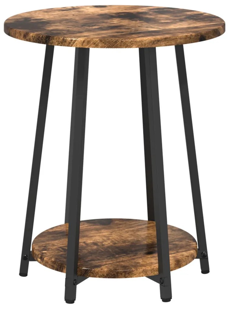 Kisasztal készlet polcokkal 2 pcs Füstölt Tölgy és Fekete