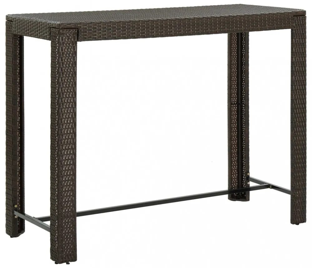 vidaXL 7 részes barna polyrattan kerti bárszett párnákkal