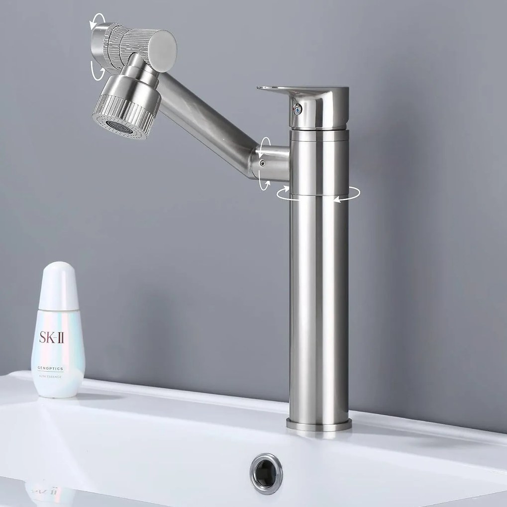 Fürdőszobai csaptelep Rea PACO Nickel Brush INOX High