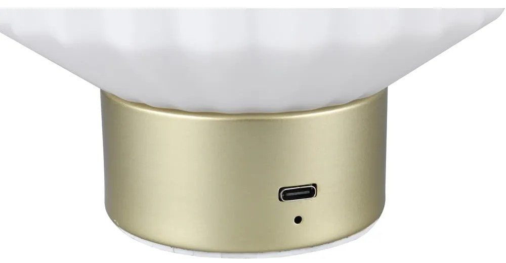 Fehér-aranyszínű LED dimmelhető asztali lámpa üveg búrával (magasság 19,5 cm) Lord – Trio