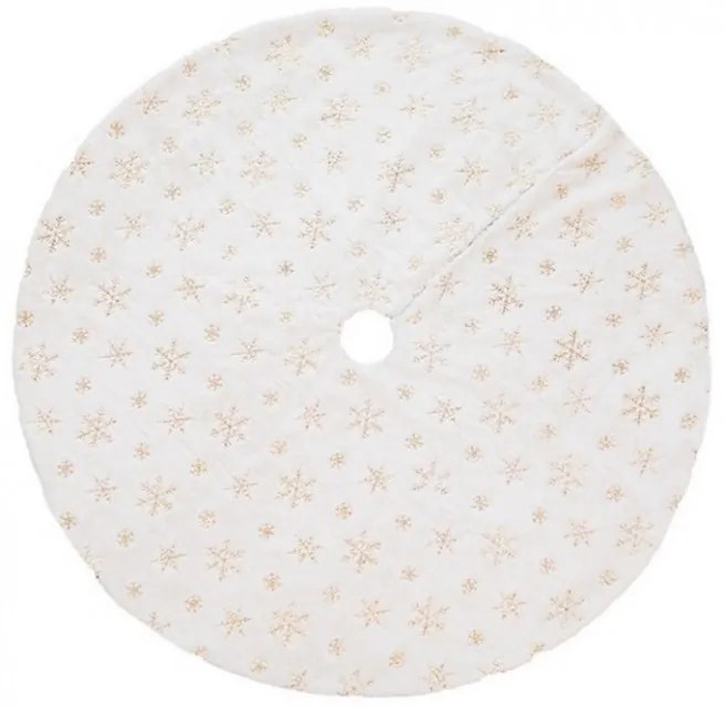 Karácsonyfa szőnyeg GOLD STARS 122 cm, fehér