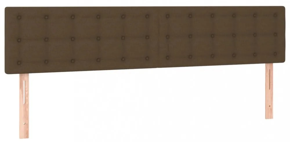 sötétbarna szövet rugós ágy matraccal 200 x 200 cm