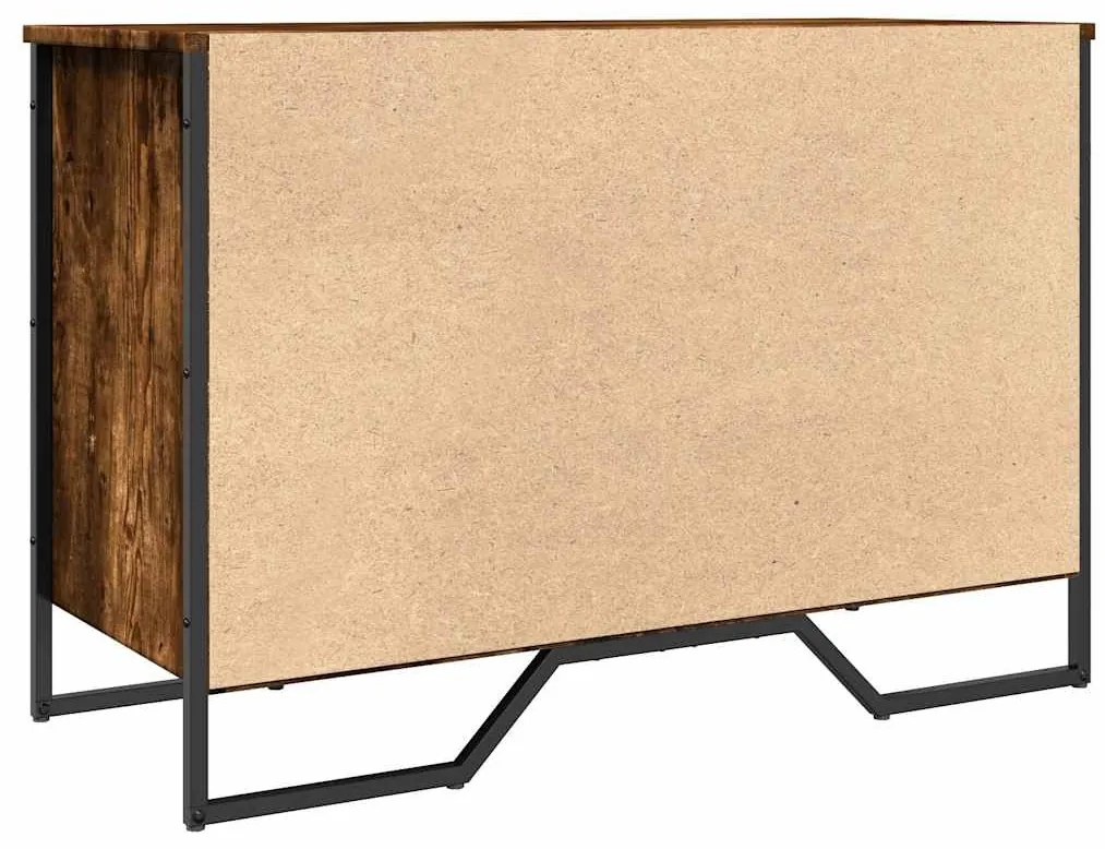 füstös tölgy színű szerelt fa cipőszekrény 90 x 38 x 61,5 cm