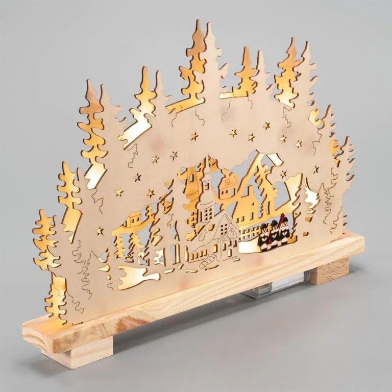 NEXOS Karácsonyi fényív 10 LED meleg fehér elem