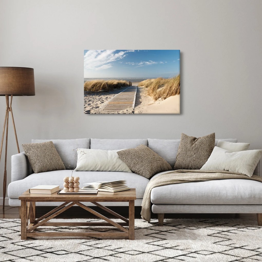 Kép - Homokos strand Langeoog szigetén, Németországban (90x60 cm)