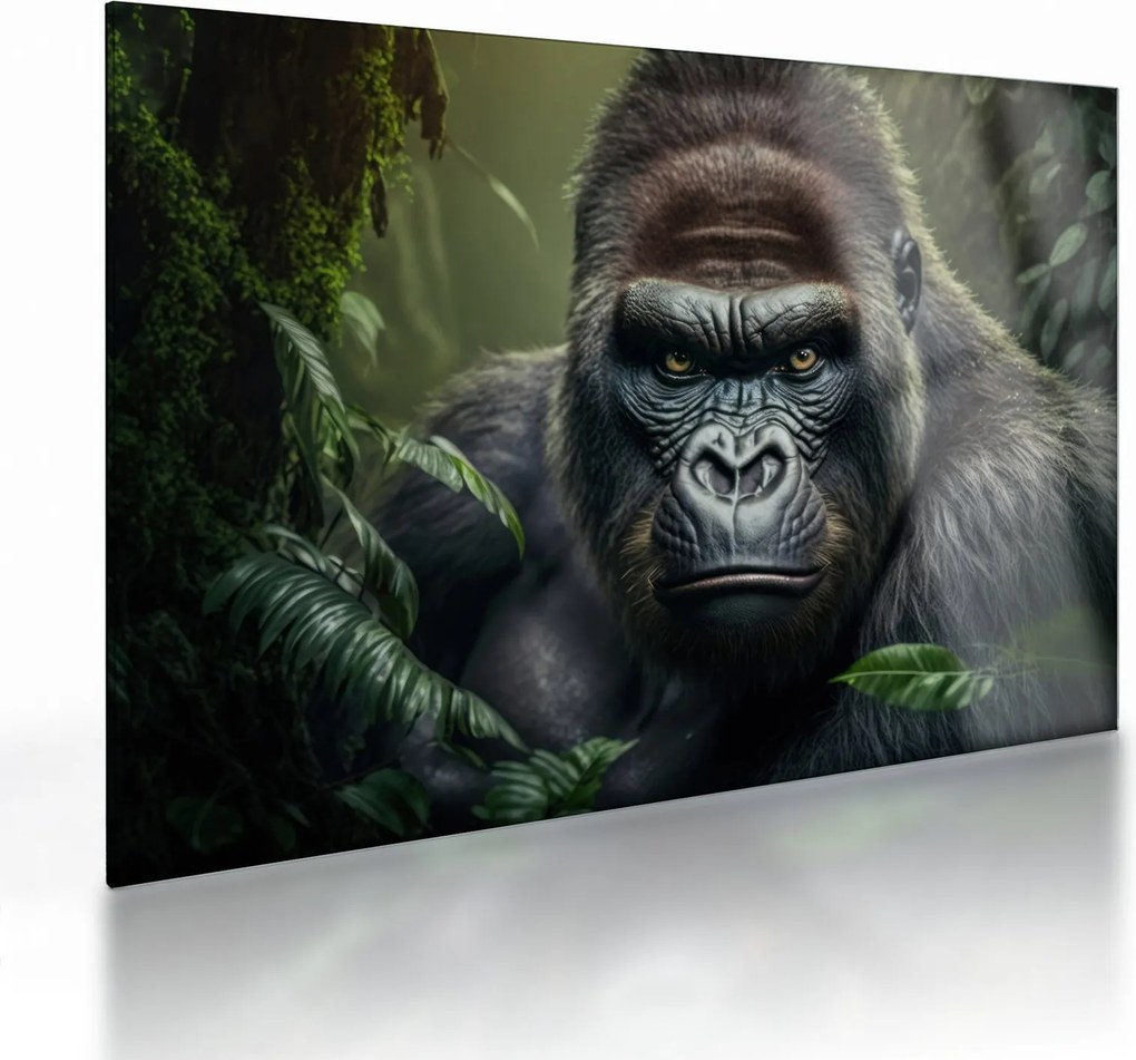 Üveg kép - Egy gorilla portréja (70x50 cm)