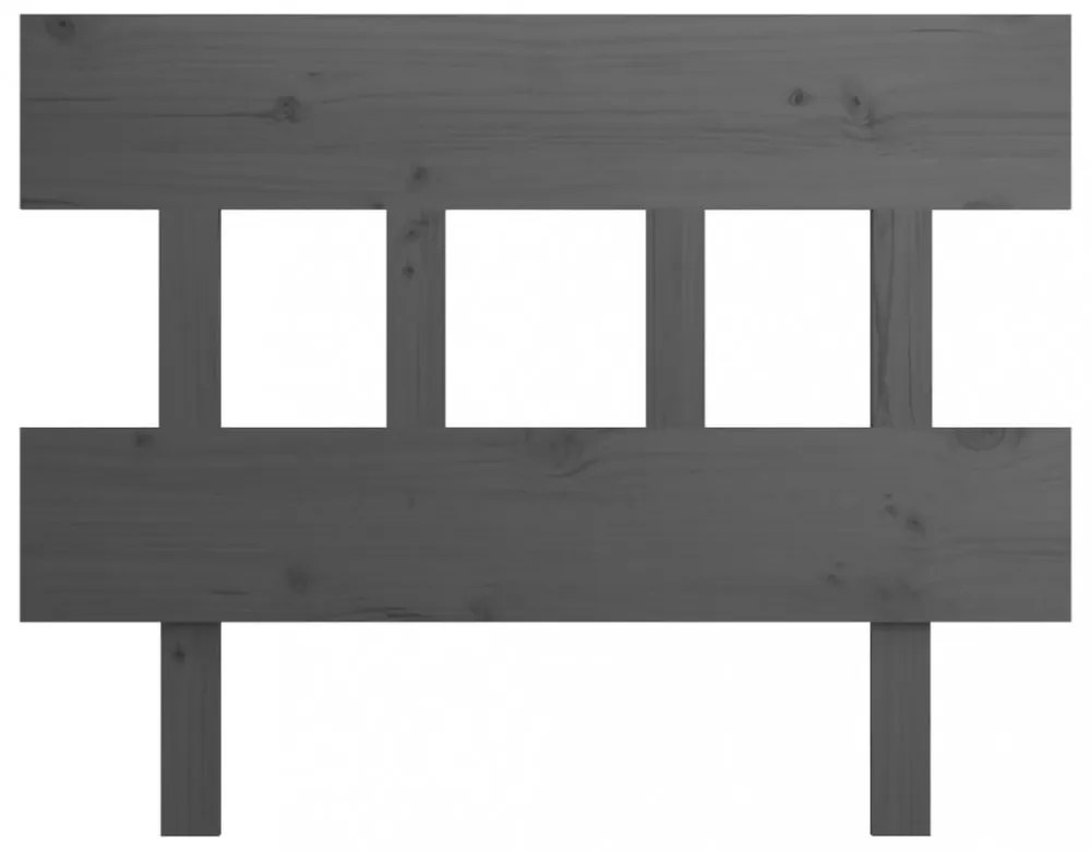 szürke tömör fenyőfa ágyfejtámla 103,5x3x81 cm