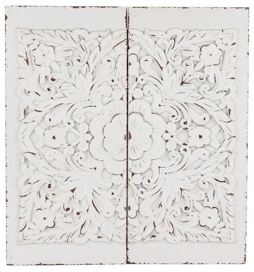Kopottas vintage krém-barna 2 részes fa faldekoráció 60x56x4,5cm