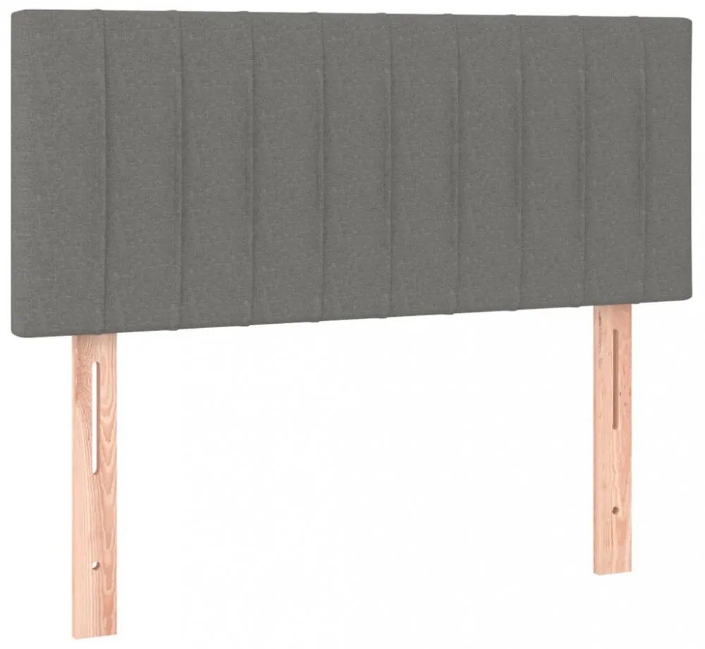 sötétszürke szövet rugós ágy matraccal 80 x 200 cm