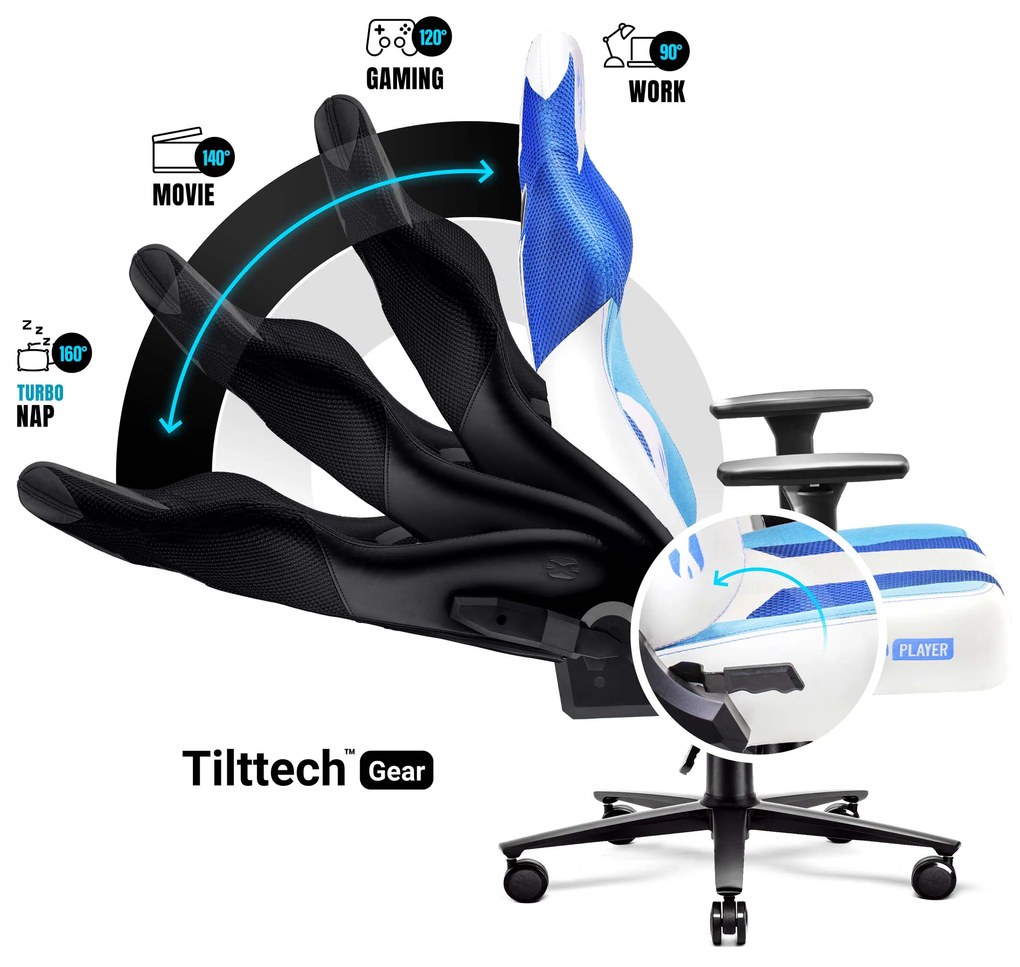 Diablo X-Player 2.0 szövet gamer szék gyerekeknek Kids MÉRET: Frost white /fehér Diablochairs