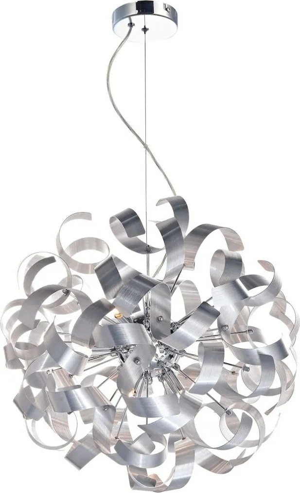 DAR LIGHTING RAW1350 RAWLEY Modern Függesztett Lámpa Eloxált Alumínium, Csiszolt Króm G9 IP20
