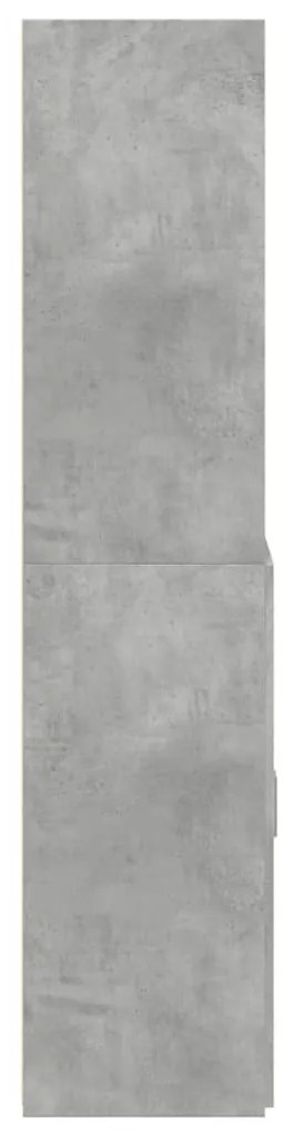 betonszürke szerelt fa magasszekrény 80 x 42,5 x 185 cm