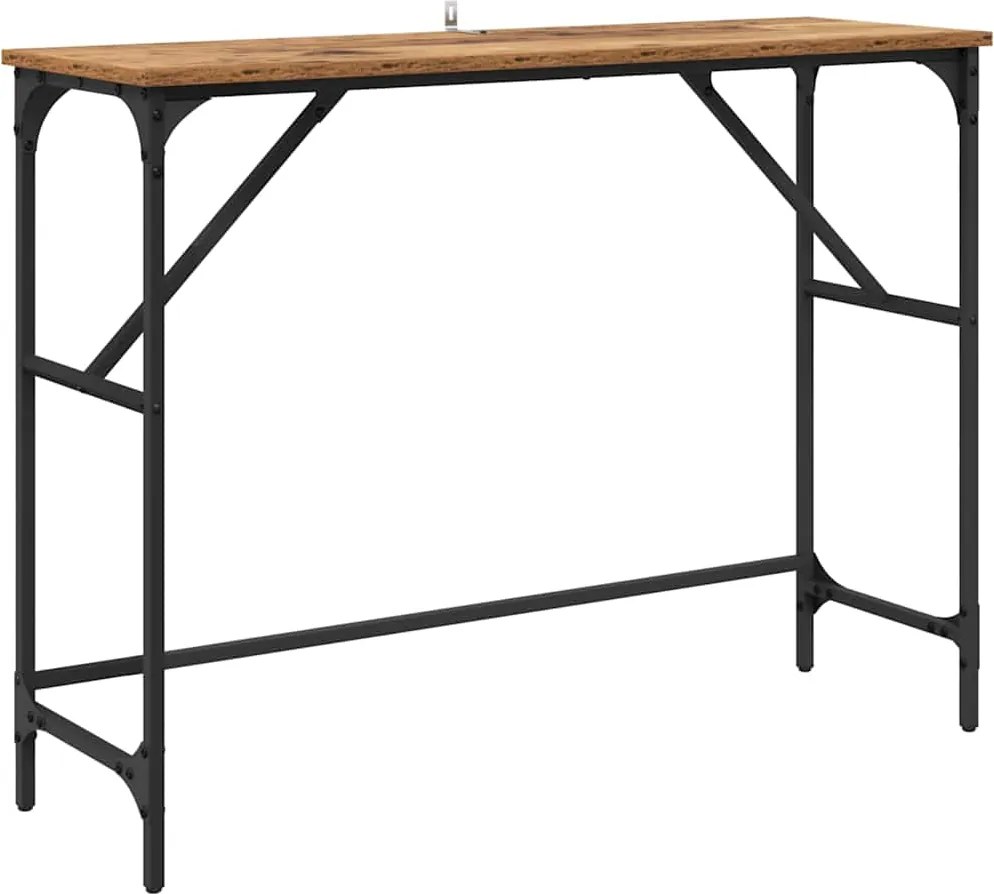 vidaXL Konzolasztal Öreg fa 100 x 32 x 75 cm Faanyag