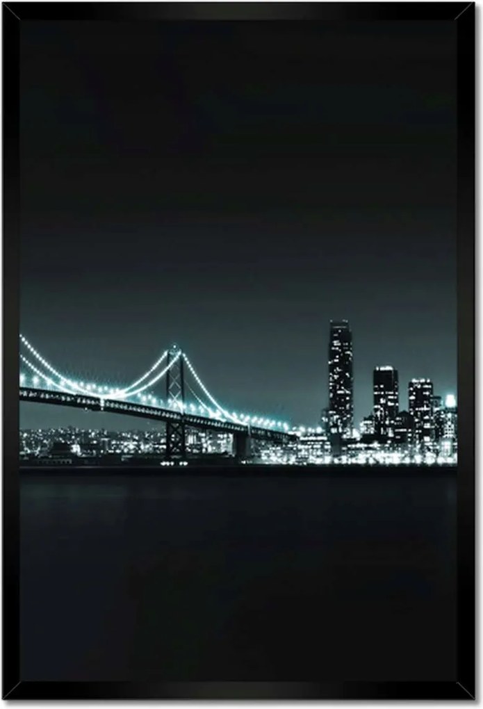 Poszterek keretben 40x60 Usa Híd az éjszakában Fények