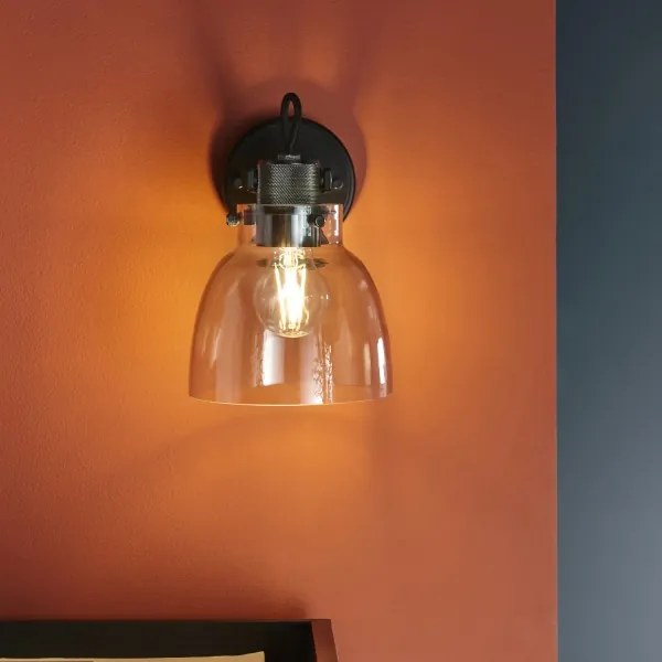 Endon 107011 - URBAN fali spotlámpa 1xE27/10W/230V fekete/füstös fekete