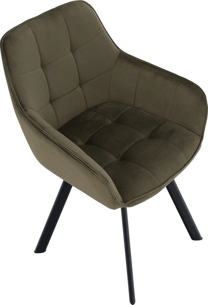 Design fotel, zöld Velvet/fekete, PETIN