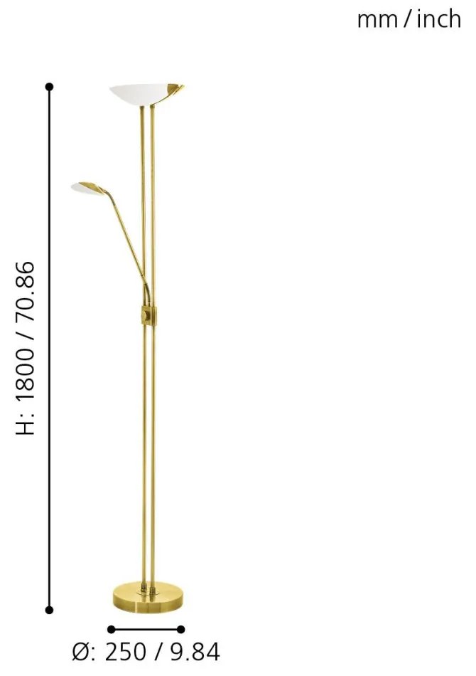 Eglo Baya LED 93877 állólámpa, 20W+2,5W LED
